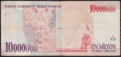 7.Emisyon 10 000 000 Lira F36 372383 Temiz