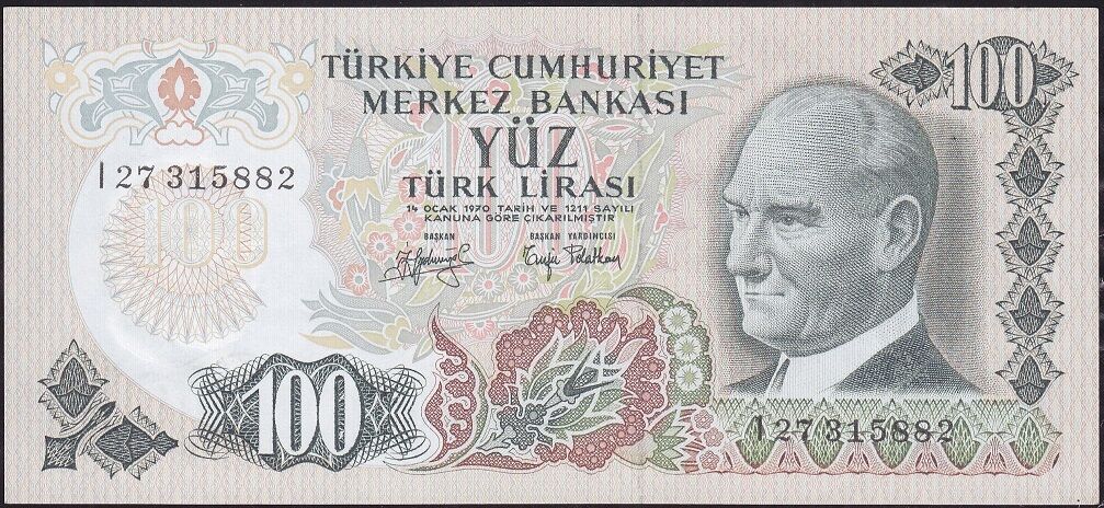 6.Emisyon 2.Tertip 100 Lira I27 315882 Çil