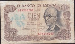 İspanya 100 Pesetas 1970 Temiz+ Pick 152