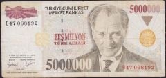 7.Emisyon 5 000 000 Lira B47 068192 Temiz