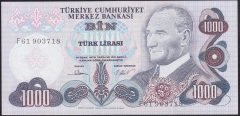 6.EMİSYON 3.TERTİP 1000 LİRA F61 903718 ÇİLALTI ÇİL