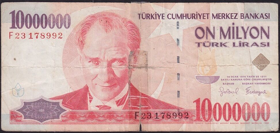7.Emisyon 10 000 000 Lira F23 178992 Haliyle