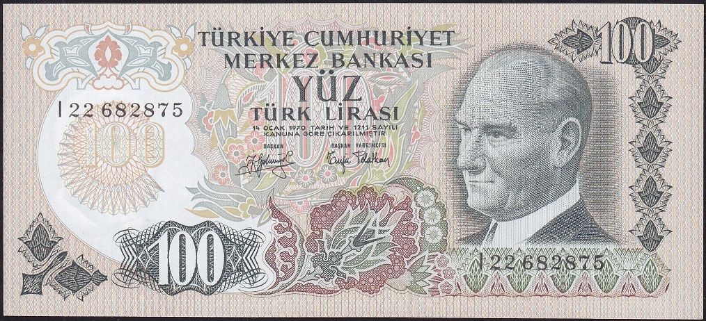 6.Emisyon 2.Tertip 100 Lira I22 682875 Çil