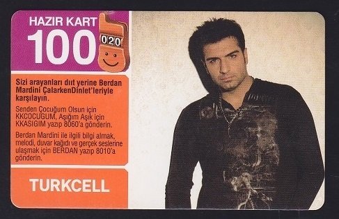 TURKCELL HAZIR KART 100 KONTÖR BERDAN MARDİNİ SKT 2008