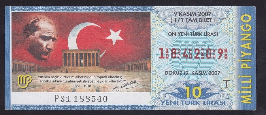 2007 9 KASIM TAM BİLET eski para