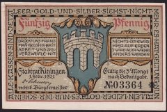 Almanya 50 Pfennig Notgeld 1921 Çil