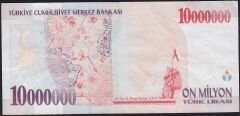 7.Emisyon 10 000 000 Lira F18 892040 Çok Temiz+