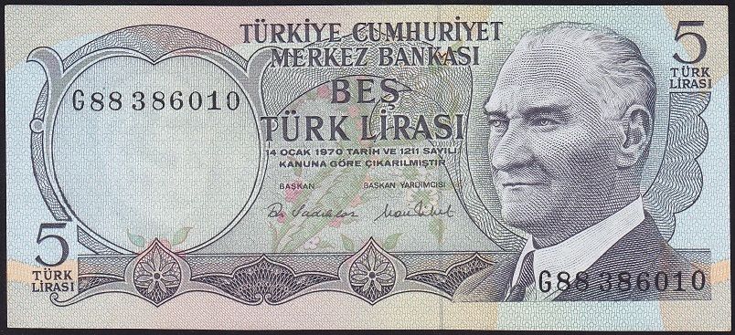 6.Emisyon 2.Tertip 5 Lira G88 386010 Çilaltı Çil