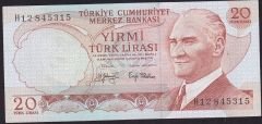 6.Emisyon 3.Tertip 20 Lira H12 845315 Çil