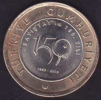 2012 Yılı 1 Lira Sayıştay'ın 150. Yılı