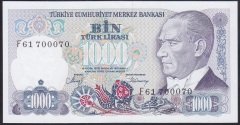 7.EMİSYON 2.TERTİP 1000 LİRA F61 700070 ÇİL