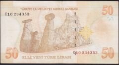 8.Emisyon 50 YTL C10 234353 Çok Temiz
