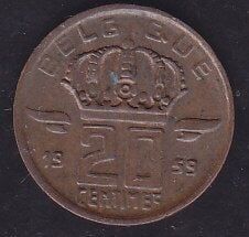 Belçika 20 Centimes 1959