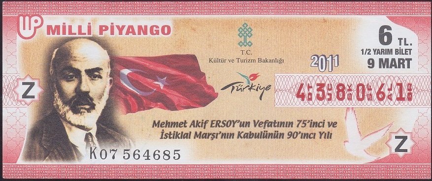 2011 9 MART YARIM BİLET - Z SERİSİ