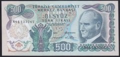 6.EMİSYON 2.TERTİP 500 LİRA N84 133767 ÇİLALTI ÇİL