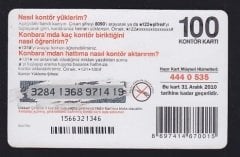 TURKCELL HAZIR KART 100 KONTÖR BİR FİYAT SKT 2010