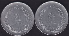 1970 Yılı 2.5 Lira (Ters Düz Takım)