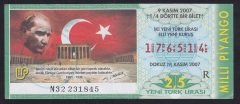2007 9 KASIM ÇEYREK BİLET