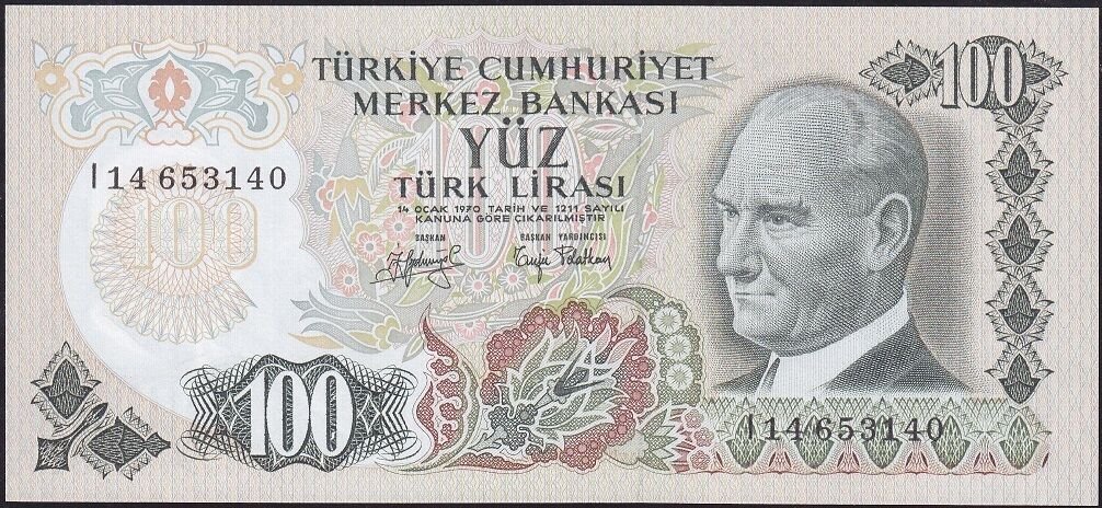 6.Emisyon 2.Tertip 100 Lira I14 653140 Çilaltı Çil