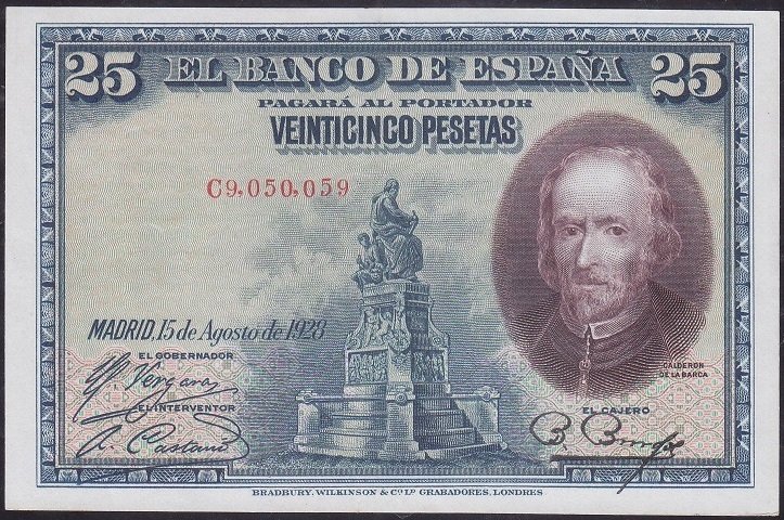 İspanya 25 Peseta 1928 Çilaltı Pick 74b