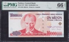 7.Emisyon 10.000.000 Lira D45 486155 PMG66