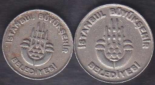 İSTANBUL BÜYÜKŞEHİR BELEDİYESİ ULAŞIM JETONU 2 FARKLI BOY