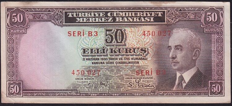2.Emisyon 50 Kuruş B3 450027 Çilaltı Çil