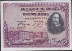 İspanya 50 Peseta 1928 Çok Çok Temiz+ Pick 75b