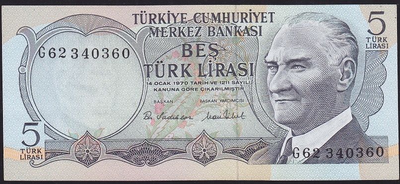 6.Emisyon 2.Tertip 5 Lira G62 340360 Çilaltı
