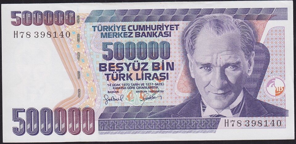 7.Emisyon 4.Tertip 500000 Lira H78 398140 Çilaltı Çil