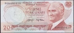 6.Emisyon 3.Tertip 20 Lira H08 680420 Ççt Çilaltı