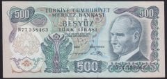 6.EMİSYON 2.TERTİP 500 LİRA N77 358463 ÇÇT ÇİLALTI