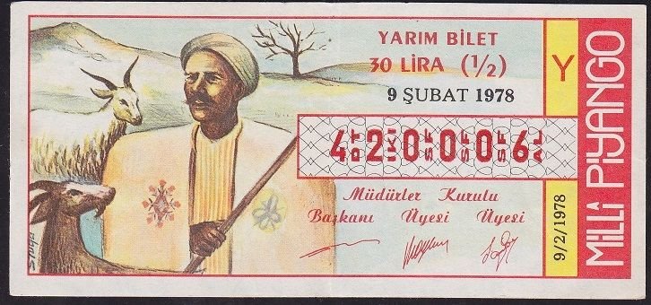 1978 9 Şubat Yarım Bilet - Y Serisi