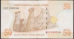 8.Emisyon 50 YTL C17 220734 Çok Temiz+