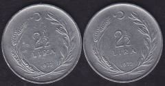 1972 Yılı 2.5 Lira (Ters Düz Takım)