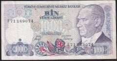 7.Emisyon 2.Tertip 1000 Lira F71 169074 Çok Temiz+