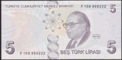 9.Emisyon 6.Tertip 5 Lira F168 969222 Çilaltı Çil