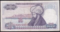 7.Emisyon 2.Tertip 1000 Lira F71 169074 Çok Temiz+
