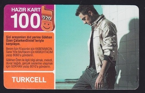TURKCELL HAZIR KART 100 KONTÖR GÖKHAN ÖZEN SKT 2008