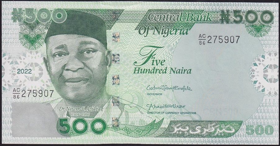 Nijerya 500 Naira 2022 Çil Pick 48
