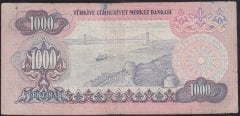6.EMİSYON 3.TERTİP 1000 LİRA F32 182545 TEMİZ