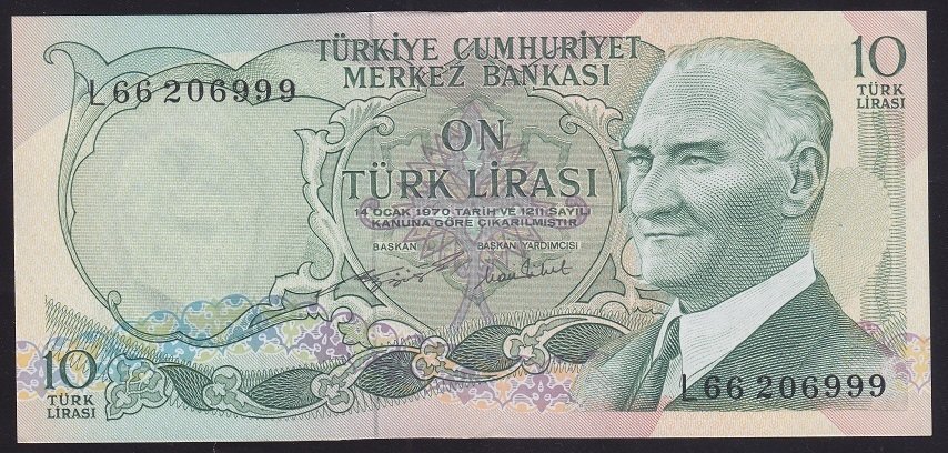 6.EMİSYON 2.TERTİP 10 LİRA L66 206999 ÇİLALTI