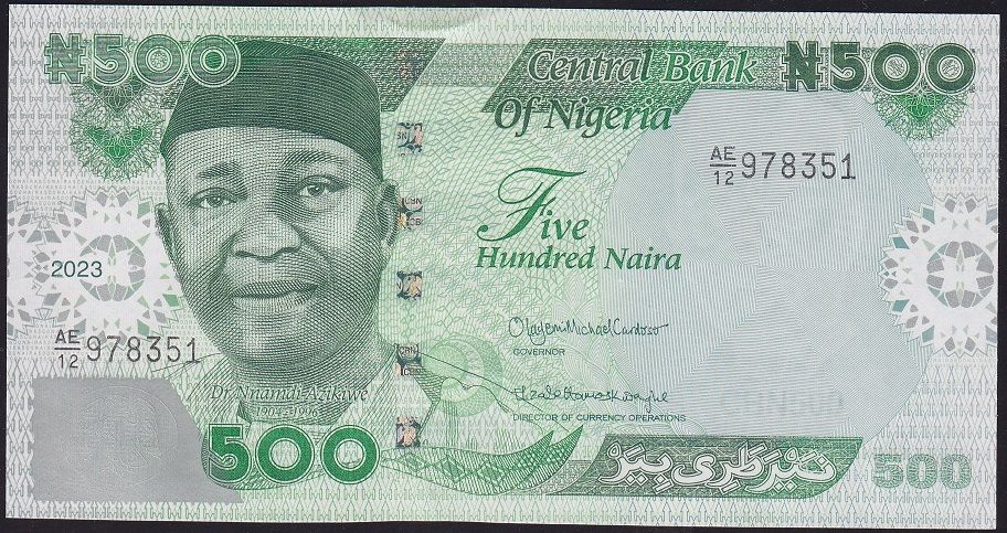Nijerya 500 Naira 2023 Çilaltı Çil Pick 48