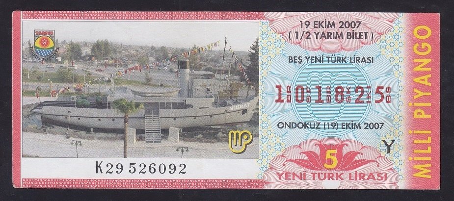 2007 19 EKİM YARIM BİLET