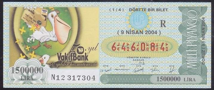 2004 9 NİSAN ÇEYREK BİLET R SERİSİ