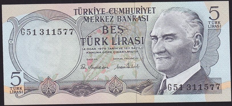 6.Emisyon 2.Tertip 5 Lira G51 311577 Çilaltı