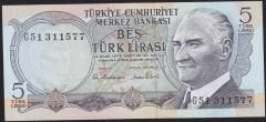 6.Emisyon 2.Tertip 5 Lira G51 311577 Çilaltı