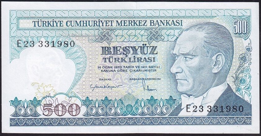 7.Emisyon 2.Tertip 500 Lira E23 331980 Çil