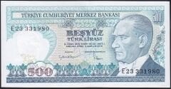 7.Emisyon 2.Tertip 500 Lira E23 331980 Çil