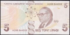 9.Emisyon 1.Tertip 5 Lira A266 844333 Çil